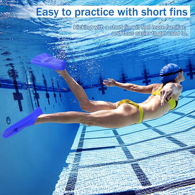 Gintenco Swim Fins, Kids Swim Training Fins for Lap Swimming, Travel Size Flippers with Mesh Bag, Silicone Swimming Fins for Kids Teens Adults Women Men - Image 3